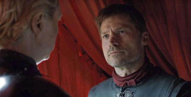 Jaime ja Brienne katkeransuloisina. Kuva: HBO.